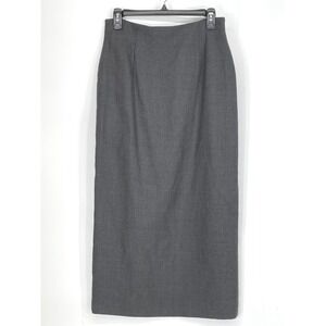 VTG Jones New York Womens Skirt 10 Maxi Pencil Gray Worsted Wool USA Made Preppy